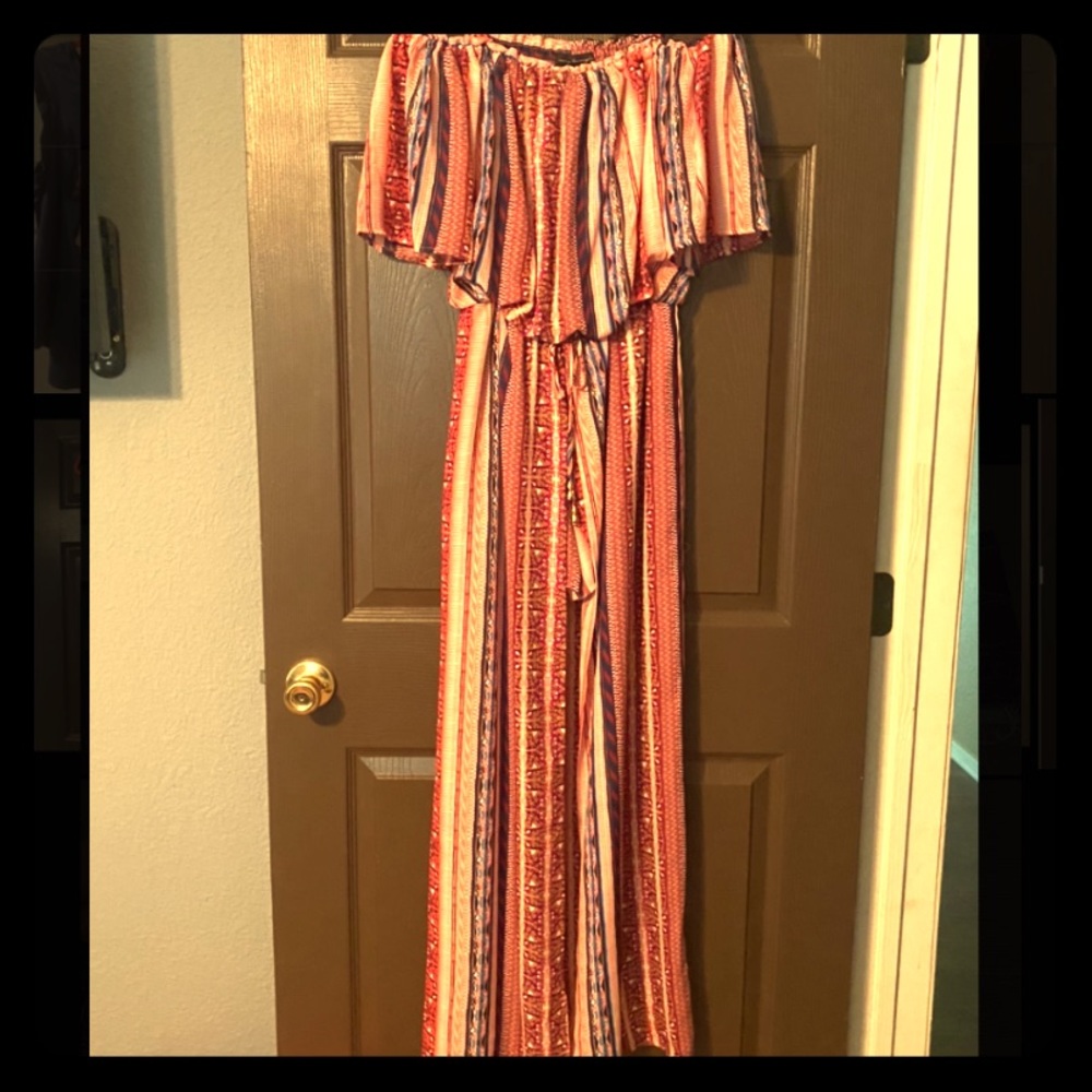 Boho Off-the-Shoulder High-Lo Romper